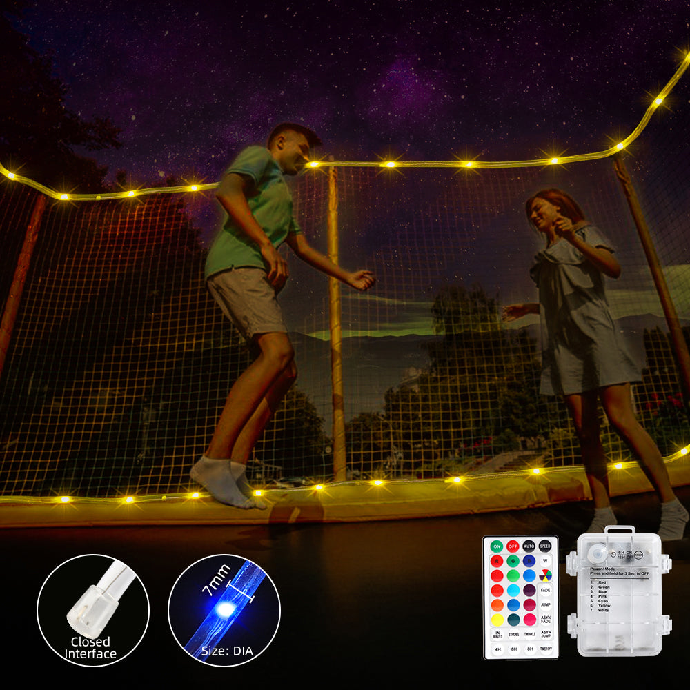 16 Colors RGB 10M/12M/15M LED Trampoline Lights, Remote Control Trampoline Rim LED Light-2