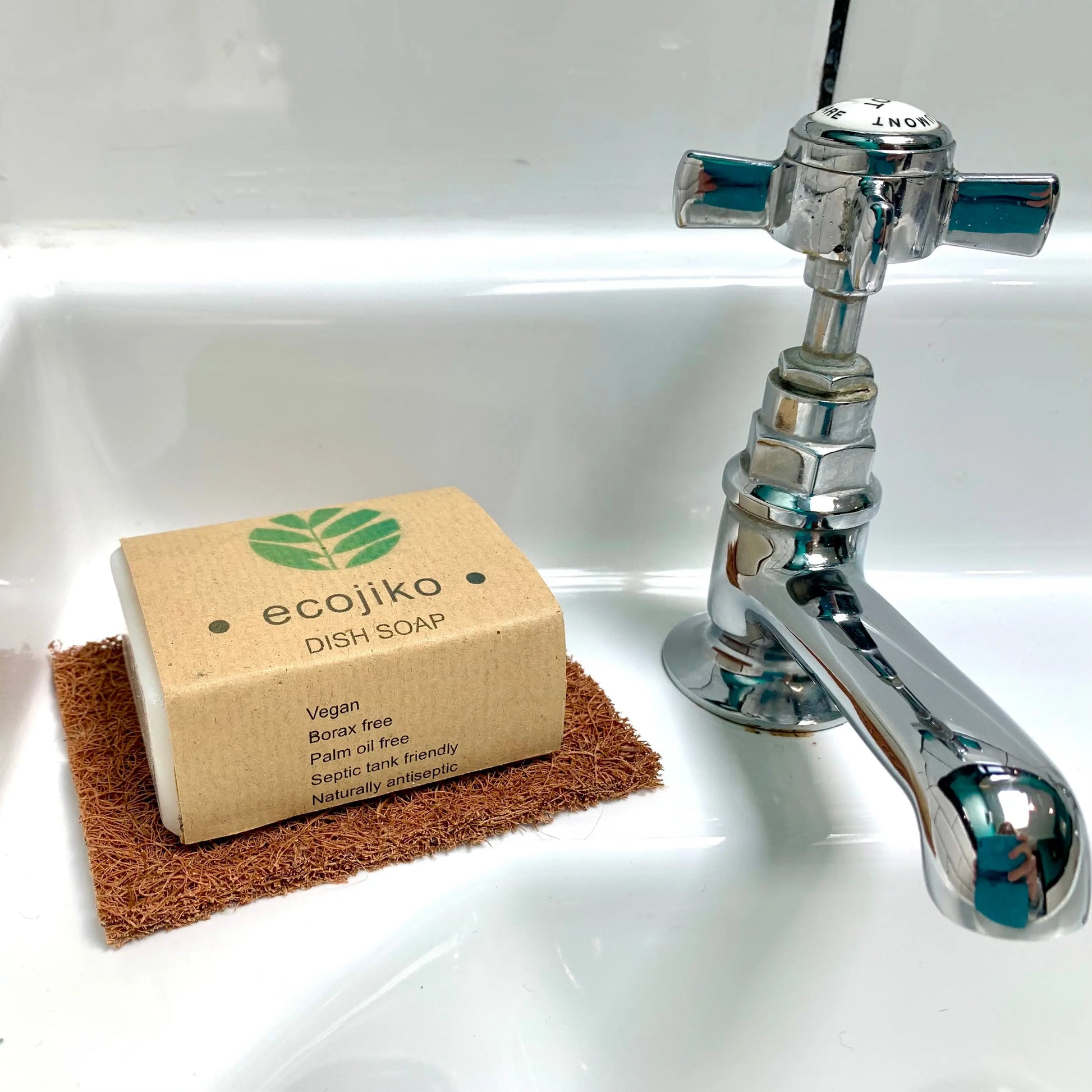 Lemongrass Dish Soap & Coconut Coir Soap Rest | Natural Vegan Kitchen Washing Up Soap-1