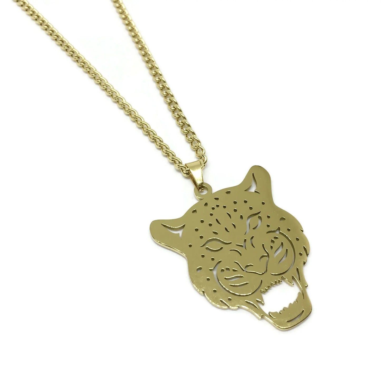 Leopard Growling Face Necklace - Memoriex 