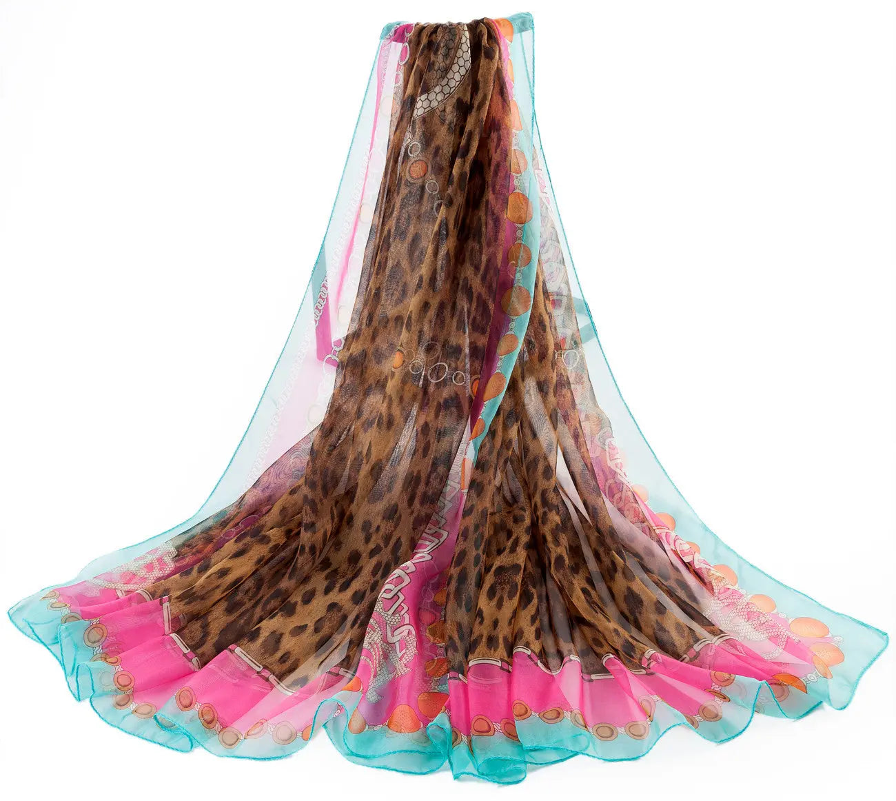 Leopard Pink & Blue - Big Chiffon-3