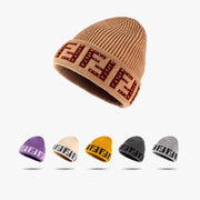Letter Beanie Hat for Women Winter Hat Soft Knitted Skullies Hat Warm Thick Bonnet Cap Female Hats for Girl hat - Memoriex 