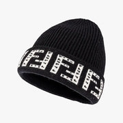 Letter Beanie Hat for Women Winter Hat Soft Knitted Skullies Hat Warm Thick Bonnet Cap Female Hats for Girl hat - Memoriex 