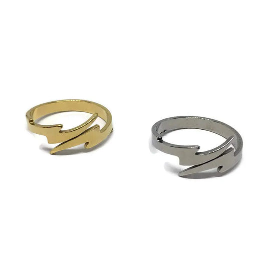 Lightning Bolt Adjustable Band Ring-0