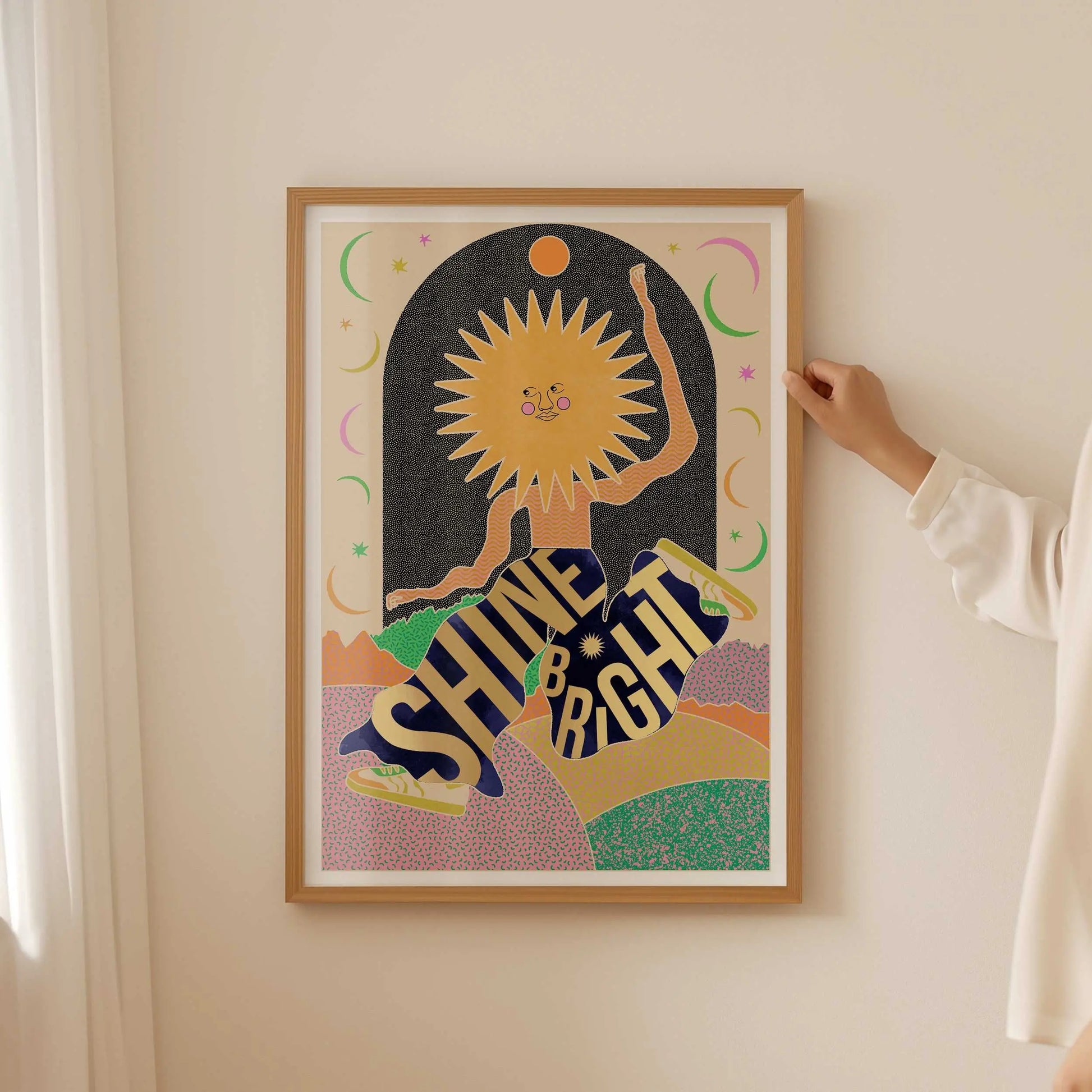 Limited Edition: Shine Bright A3 Gold Foiled Art Print-0