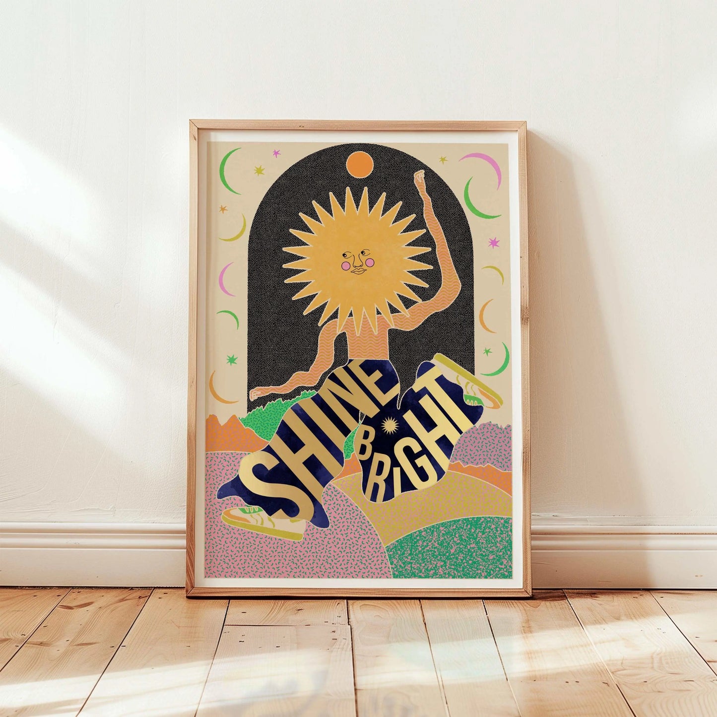 Limited Edition: Shine Bright A3 Gold Foiled Art Print-2