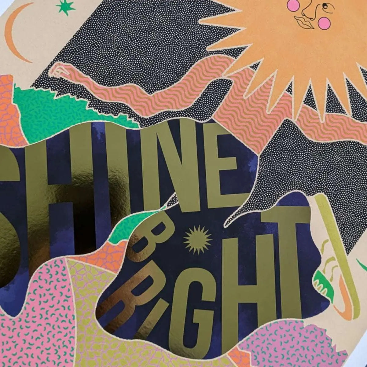 Limited Edition: Shine Bright A3 Gold Foiled Art Print-4