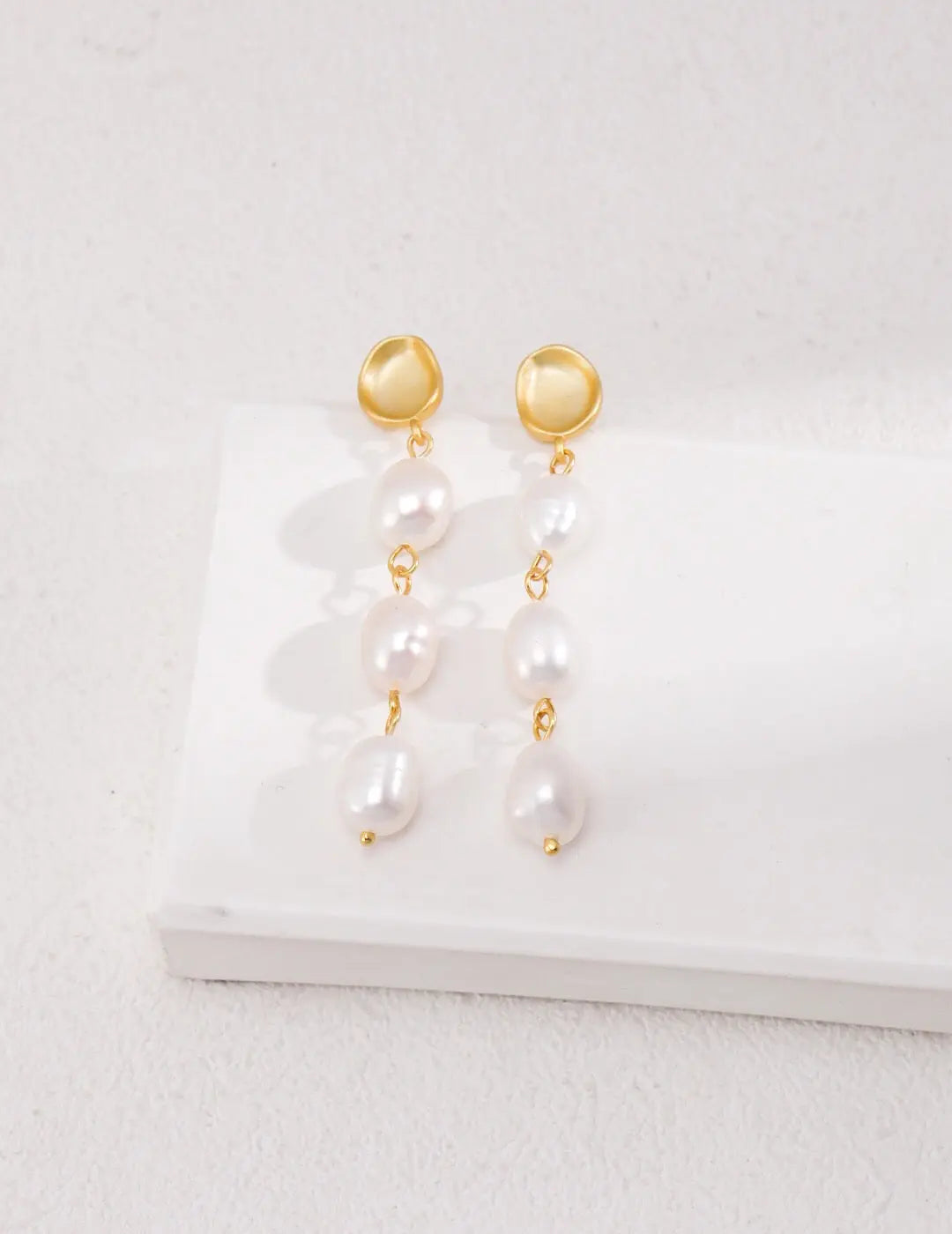 Long Baroque Pearls Dangle Earrings-0