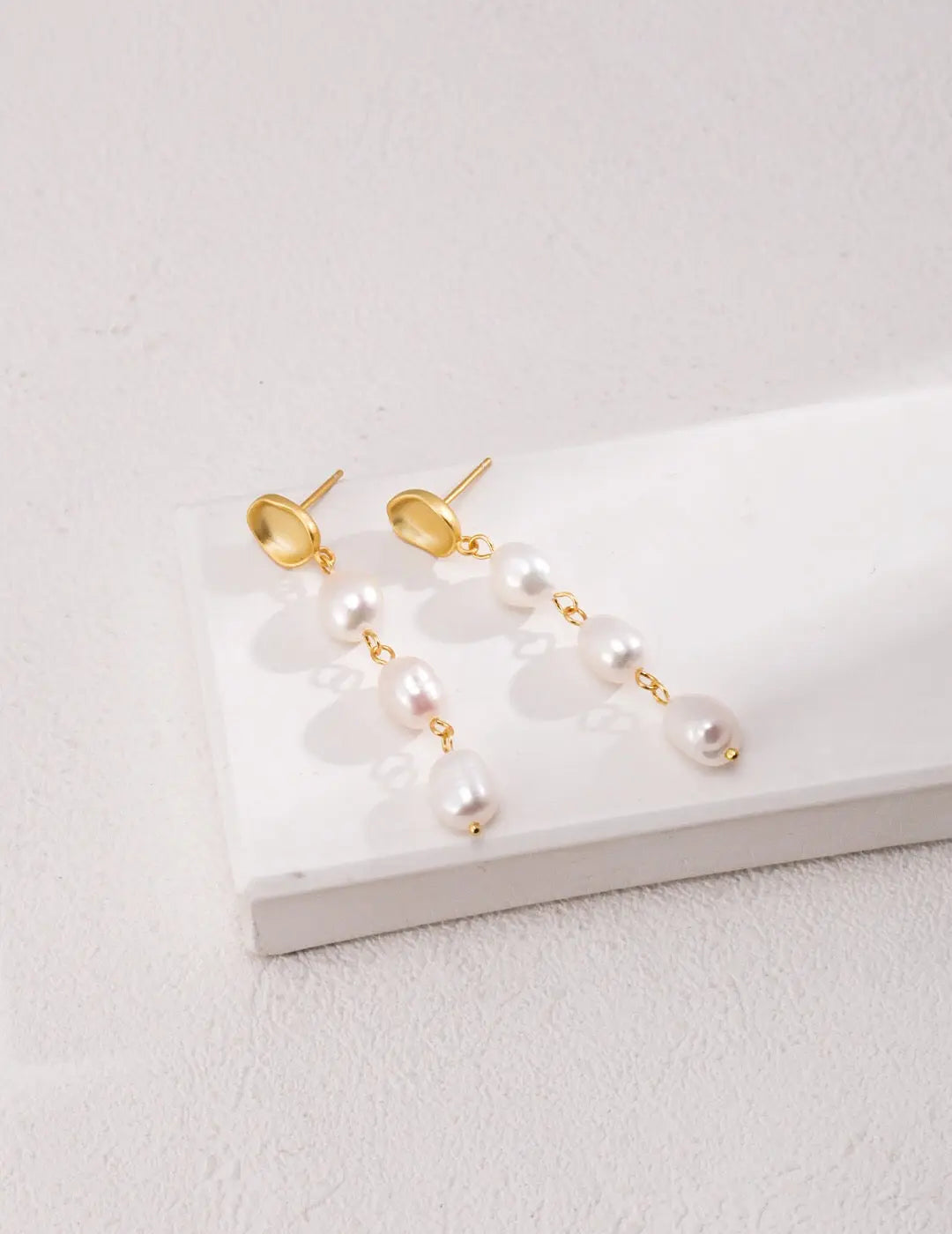 Long Baroque Pearls Dangle Earrings-2