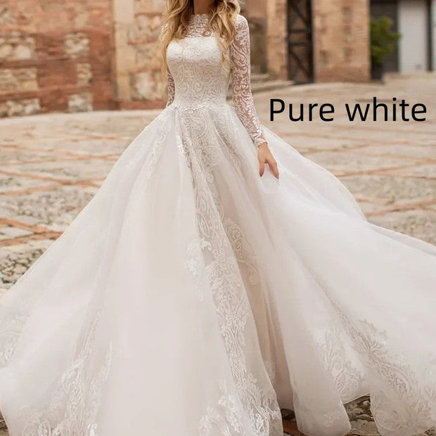 Long Sleeve Exquisite Wedding Dress - Memoriex 