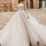Long Sleeve Exquisite Wedding Dress - Memoriex 