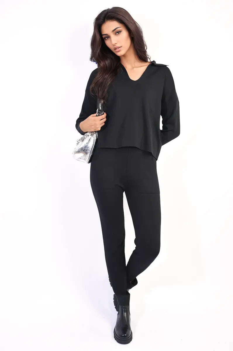 Long Sleeve Top and Drawstring Pocket Leggings Co-ord Set - Memoriex 