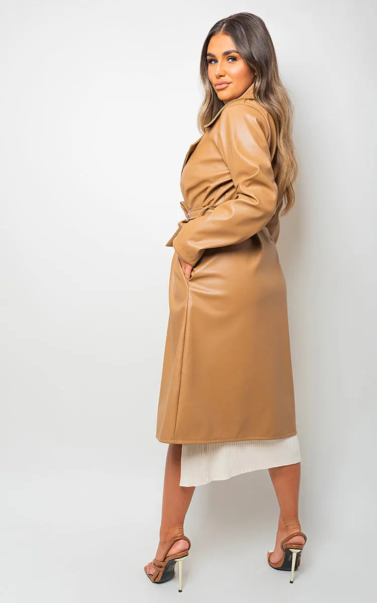 Longline Belted Trench Coat - Memoriex 