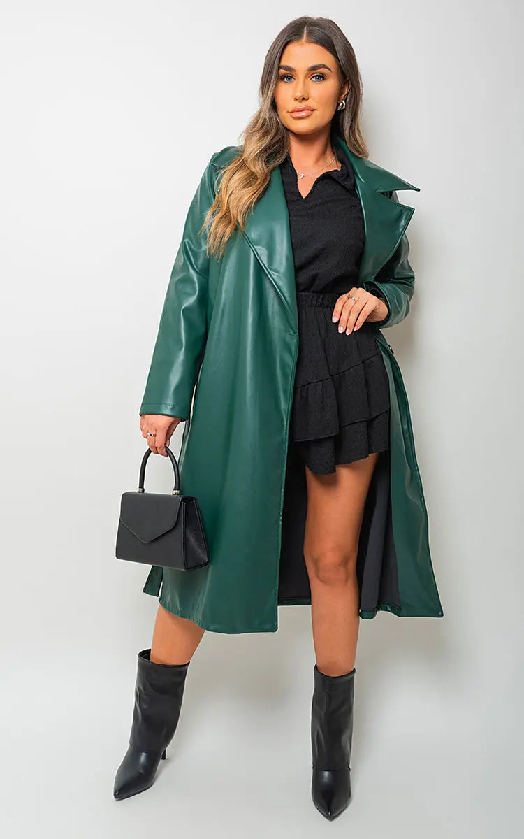 Longline Belted Trench Coat - Memoriex 