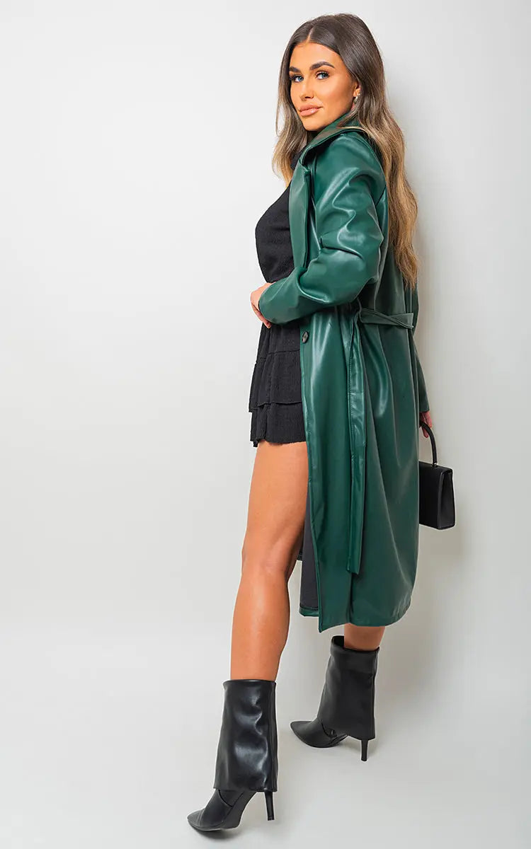 Longline Belted Trench Coat - Memoriex 