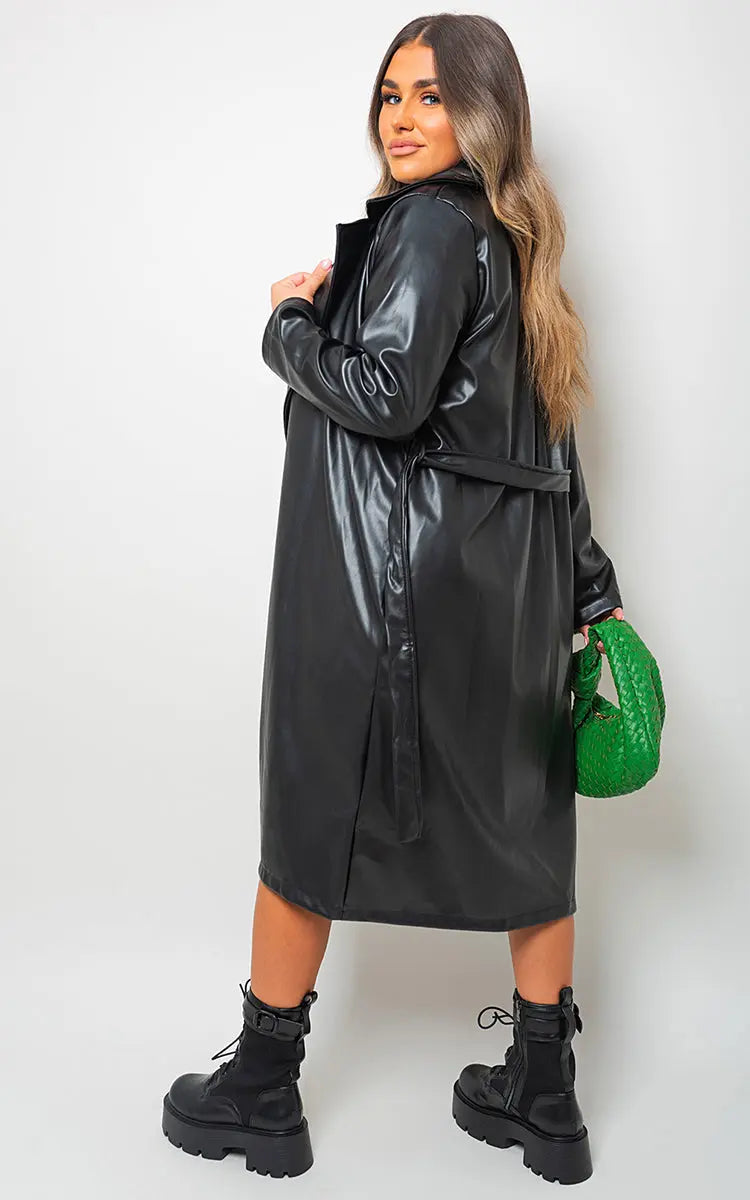 Longline Belted Trench Coat - Memoriex 