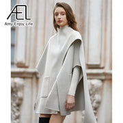 Loose Women Woollen Coats | Casual Irregular  Cloak Streetwear - Memoriex 