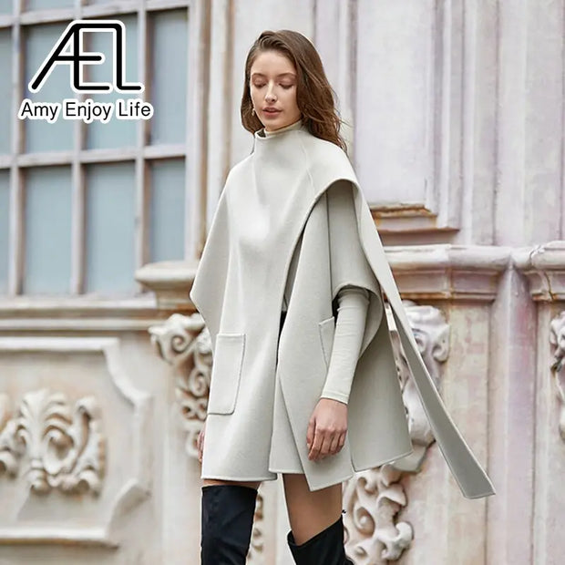 Loose Women Woollen Coats | Casual Irregular  Cloak Streetwear - Memoriex 
