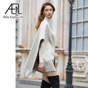 Loose Women Woollen Coats | Casual Irregular  Cloak Streetwear - Memoriex 