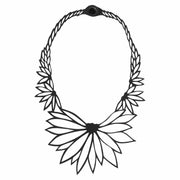 Lotus Recycled Rubber Statement Necklace - Memoriex 