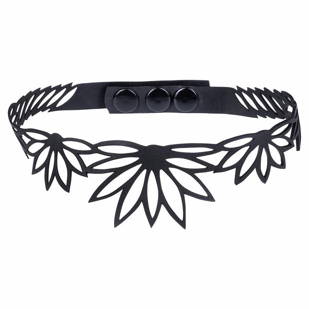 Lotus Recycled Rubber Statement Choker-1