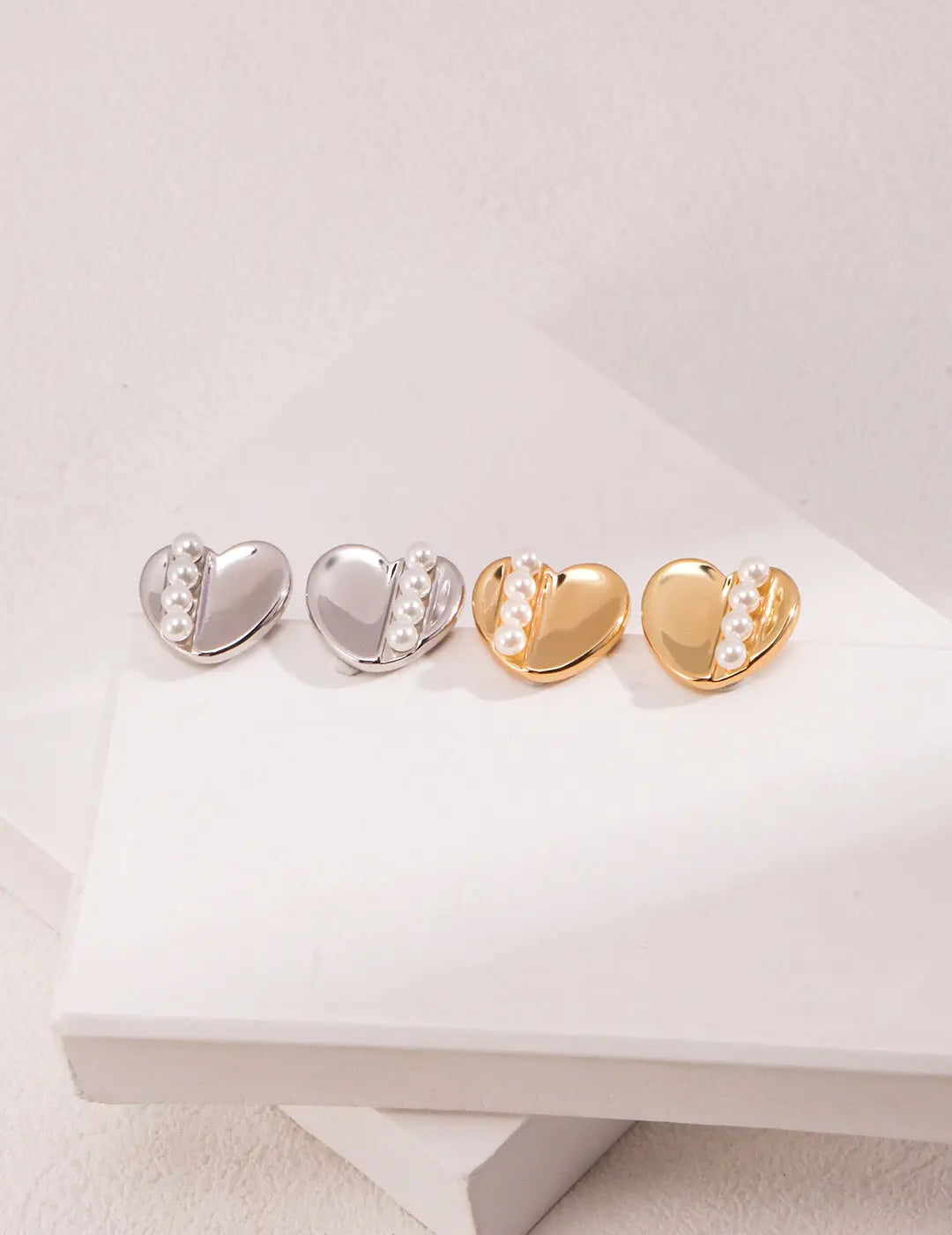 Love Pearl Stud Earrings-1