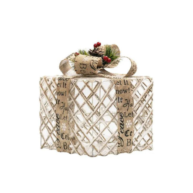 Luminous Christmas Gift Box Iron | Gift Box Pile Head Ornament Christmas Decorations - Memoriex