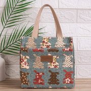 Lunch box bag with aluminum foil thickened lunch bag for work, Japanese handbag, canvas handbag, insulated bag - Memoriex 