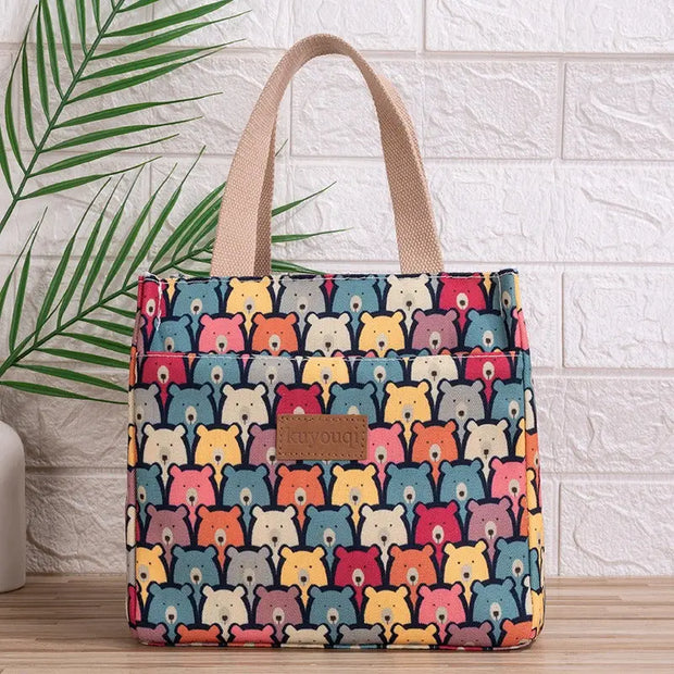 Lunch box bag with aluminum foil thickened lunch bag for work, Japanese handbag, canvas handbag, insulated bag - Memoriex 