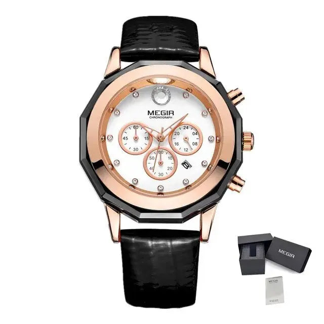 MEGIR Luxury Brand Women Bracelet Watches Ladies Fashion Quartz Sport Wristwatch Leather Dress Clock Chronograph Reloj Hombre-7