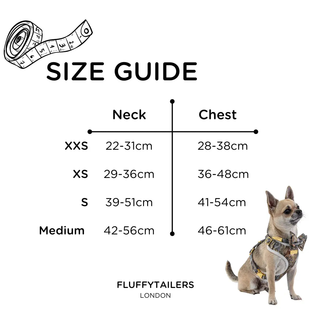 Luxury Occasion Collection- Dog Harness, Collar, Bow, Leash and Poop Bag Holder by Fluffy Tailers - Memoriex