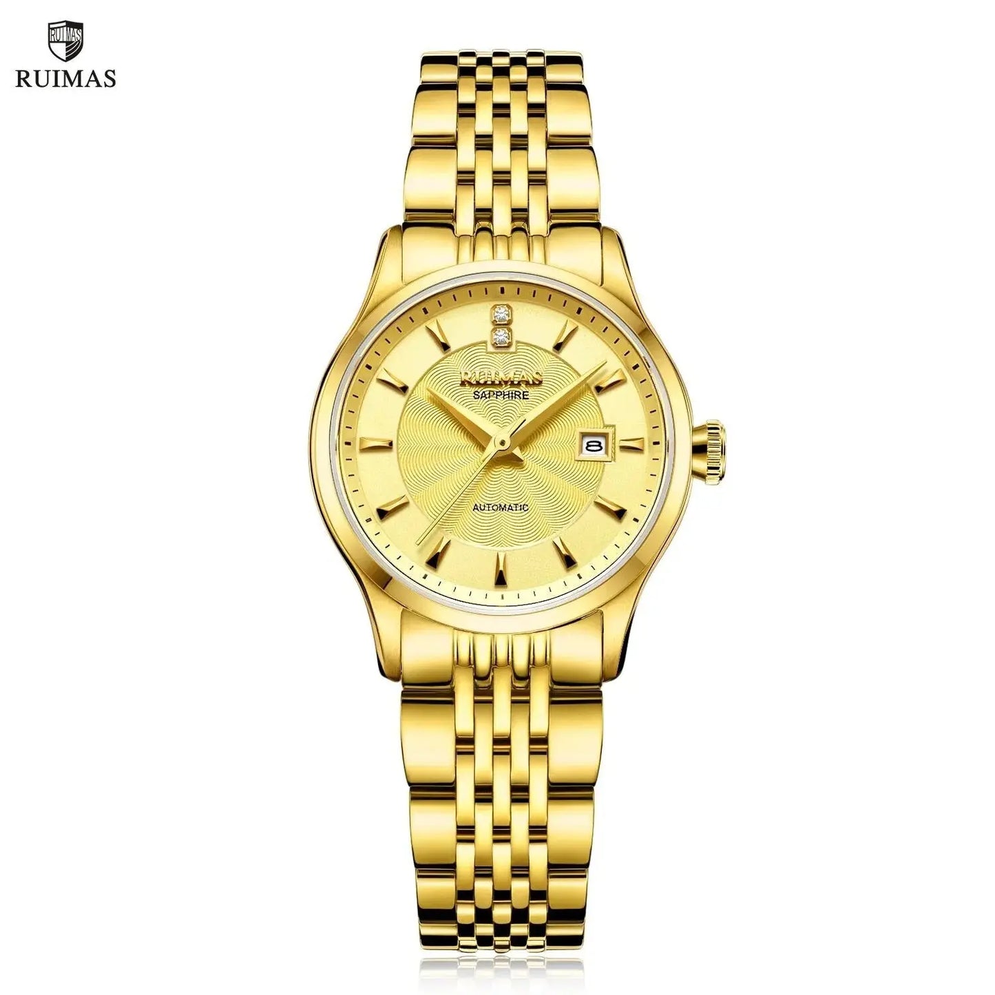 RUIMAS Brand Luxury Women Automatic Mechanical Watches Fashion Ladies Business Casual Wristwatch Sapphire Clock Reloj Mujer 6755-0