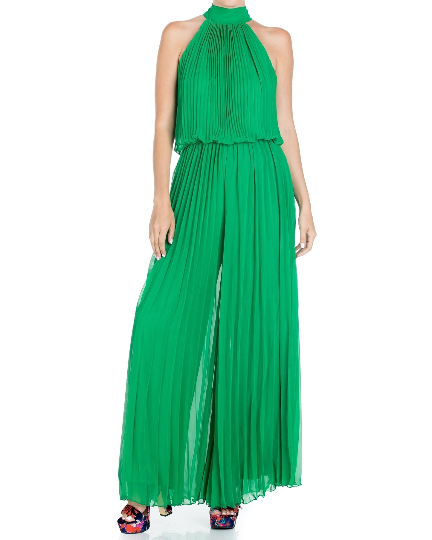 Wild Orchid Pleat Jumpsuit - Emerald by Meghan Fabulous-1