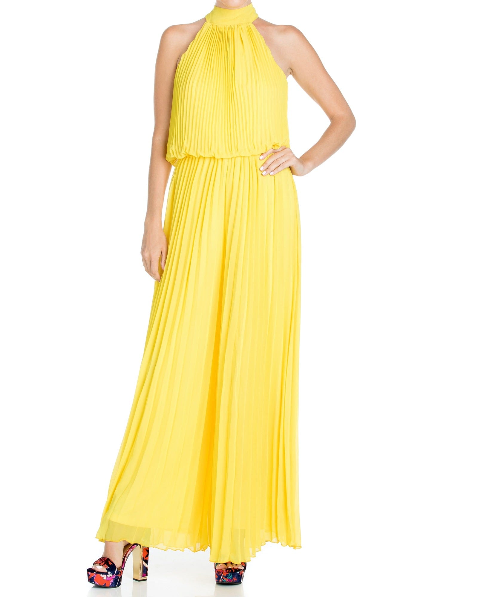 Wild Orchid Pleat Jumpsuit - Yellow by Meghan Fabulous-2