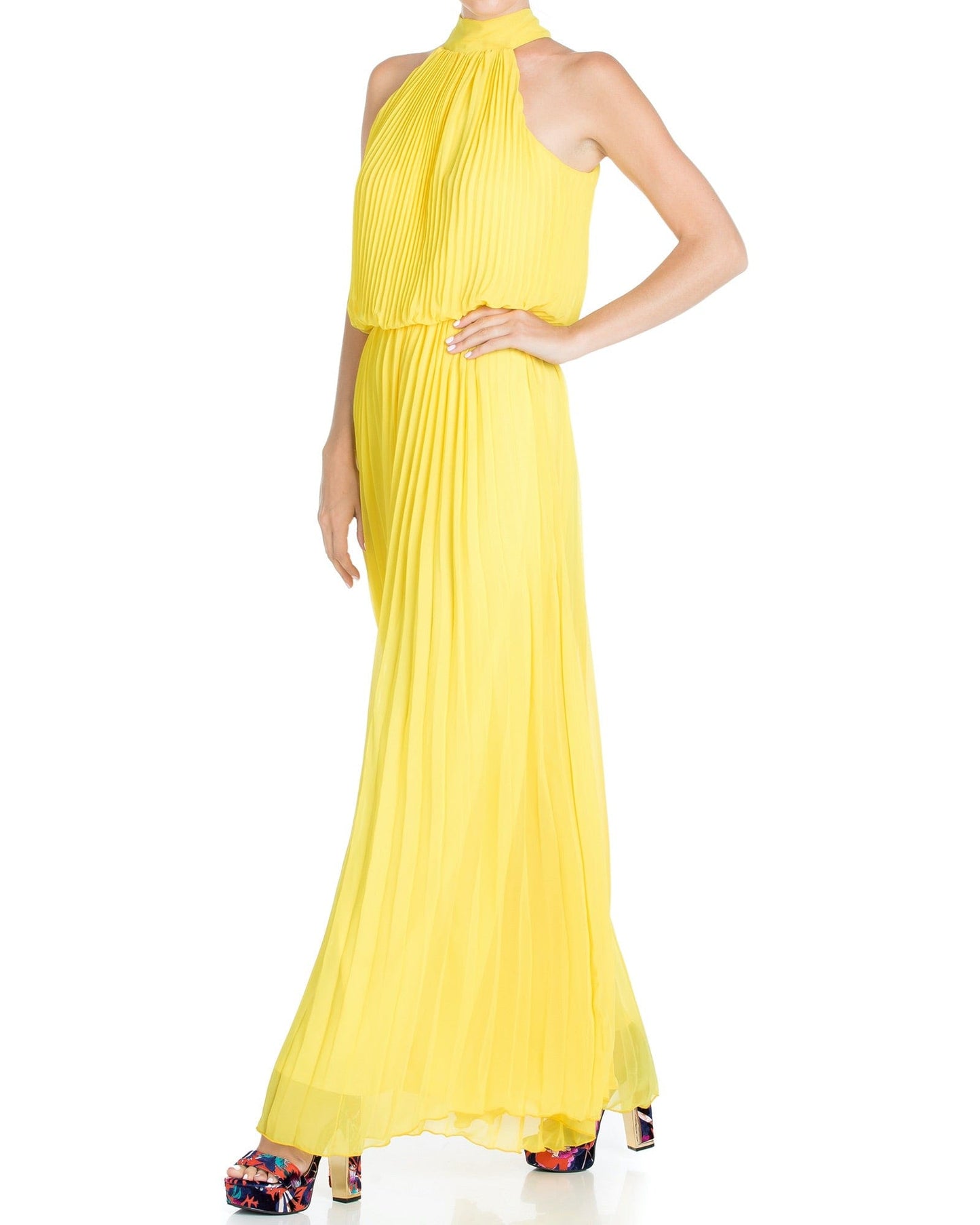 Wild Orchid Pleat Jumpsuit - Yellow by Meghan Fabulous-3