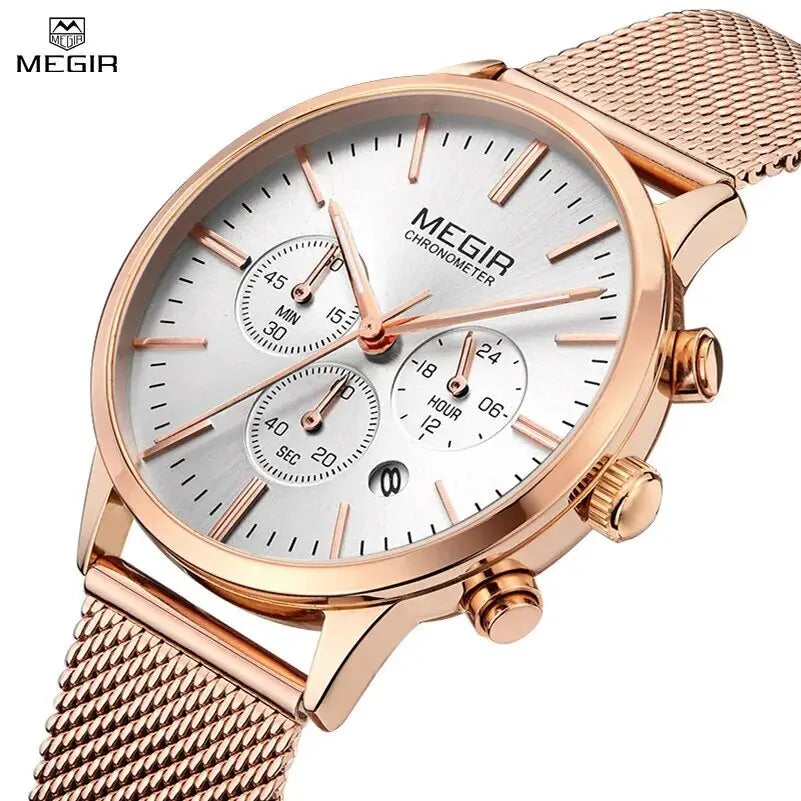 MEGIR Brand Luxury Women Watches Fashion Quartz Ladies Watch Sport Relogio Feminino Wristwatch Waterproof Dress Clock 2011-4