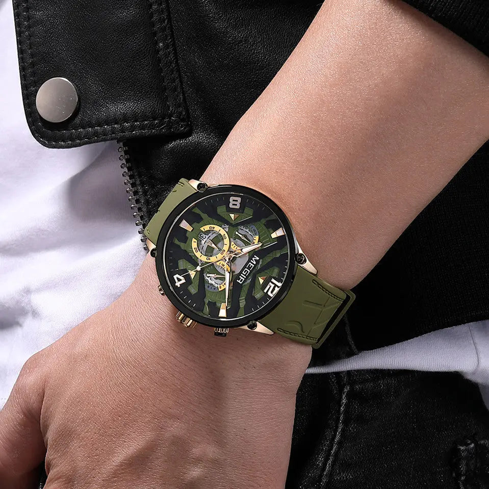 MEGIR Chronograph Men Watch Brand Luxury Military Watches Silicone Luminous Waterproof Date Man Wristwatch Sport Reloj Hombre-2