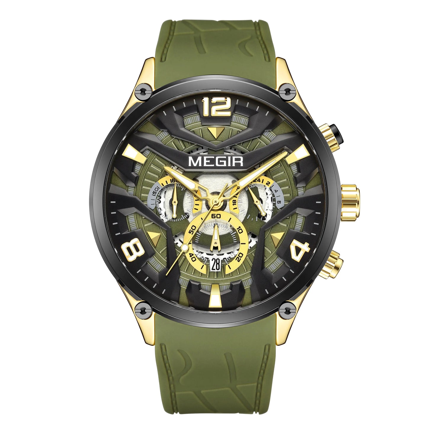 MEGIR Chronograph Men Watch Brand Luxury Military Watches Silicone Luminous Waterproof Date Man Wristwatch Sport Reloj Hombre-6