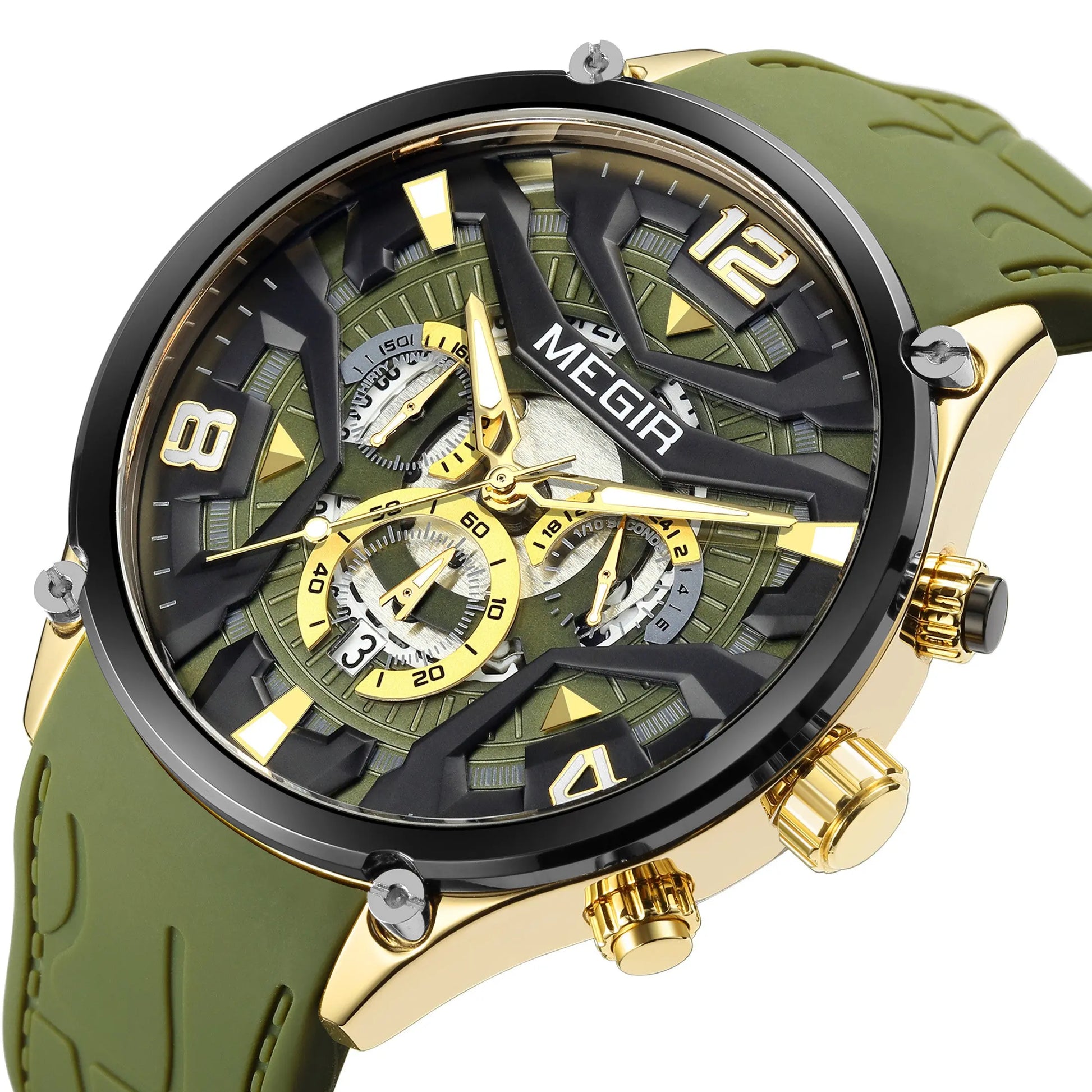 MEGIR Chronograph Men Watch Brand Luxury Military Watches Silicone Luminous Waterproof Date Man Wristwatch Sport Reloj Hombre-7