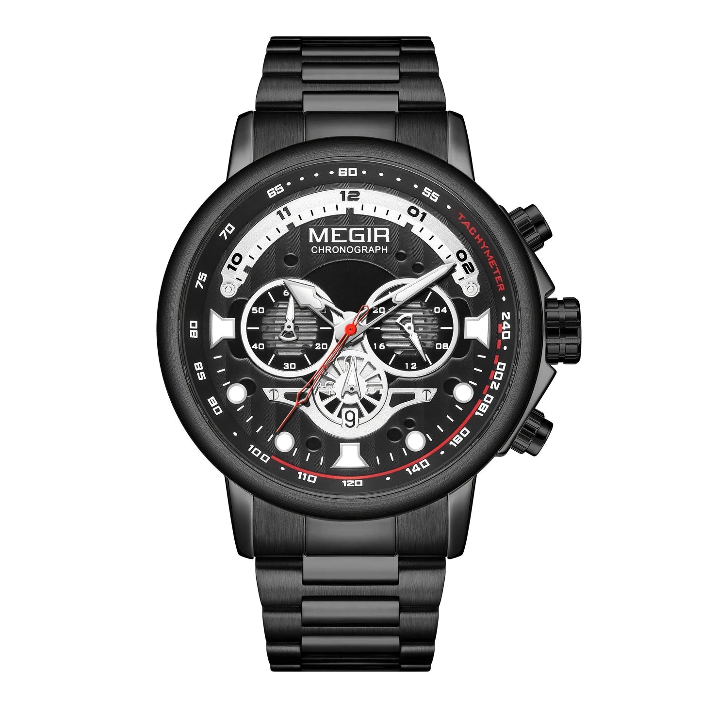 MEGIR Luxury Men Watches Stainless Steel Quartz Wristwatches Fashion Men Business Watch Clock Male Chronograph Relogio Masculino-18