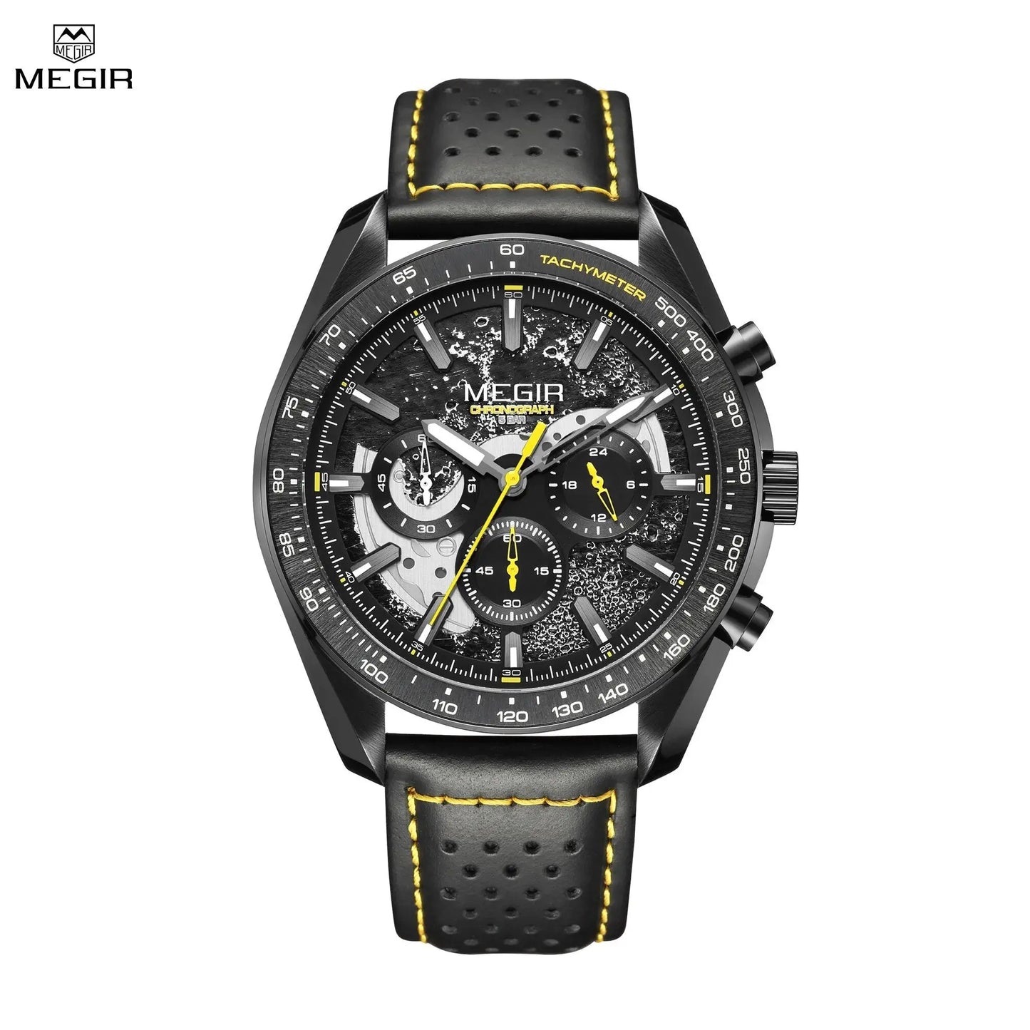 MEGIR Luxury Men's Business Casual Watches Leather Waterproof Quartz Chronograph Male Clock Wristwatch Relogio Masculino-0