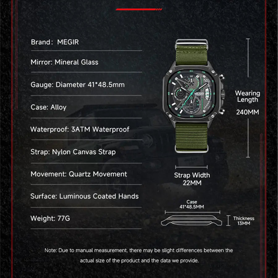 MEGIR Luxury Mens Stainless Steel Watches Fashion Brand Business Quartz Wristwatch Date Luminous Man Chronograph Casual Clock-11