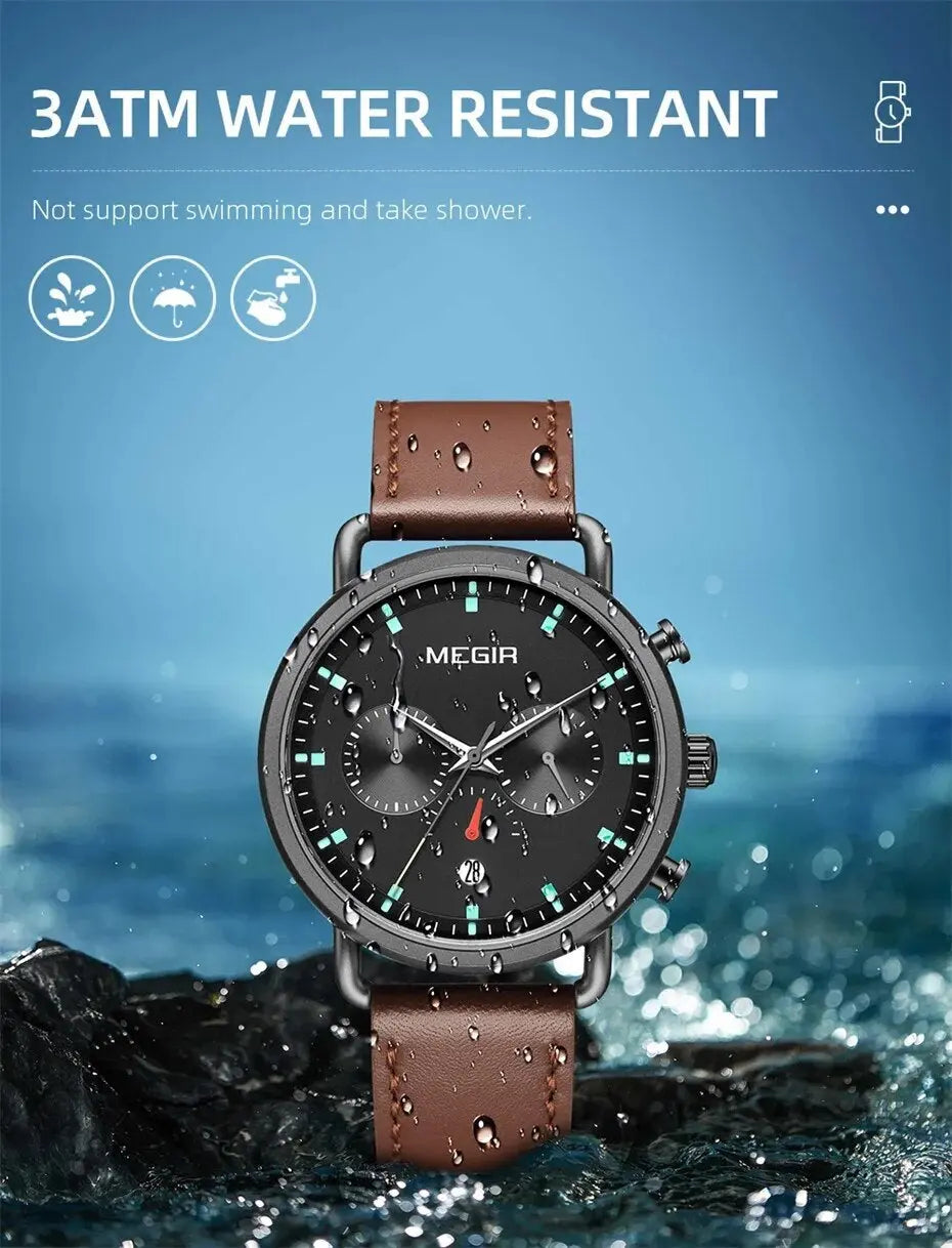 MEGIR Men Watch Top Brand Fashion Casual Quartz Watches Waterproof Date Man Sports Military Wristwatch Clock Relogio Masculino-5