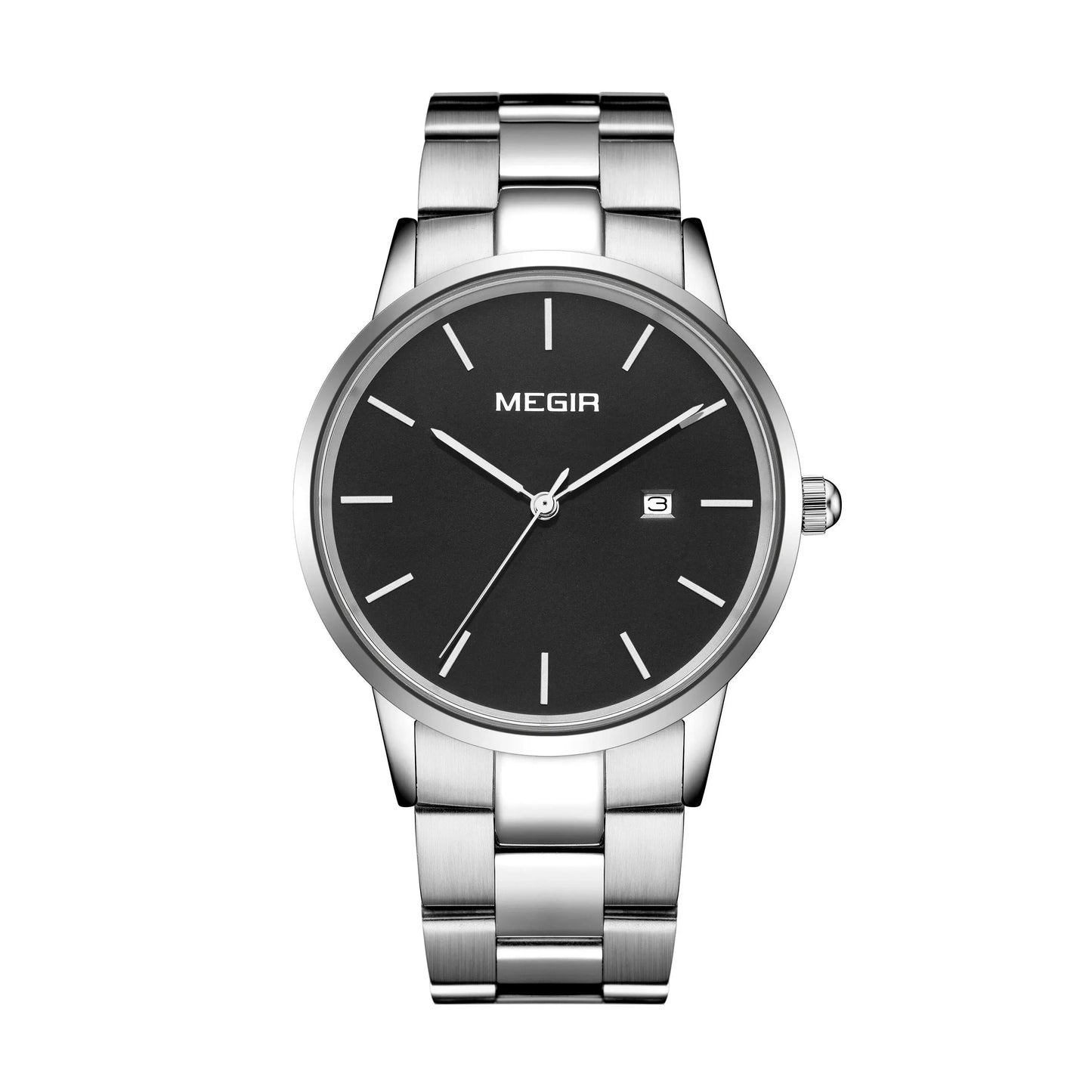 MEGIR Quartz Watch for Men Top Brand Luxury Steel Band Wristwatches Business Casual Date Clock Waterproof Relogio Masculino-1