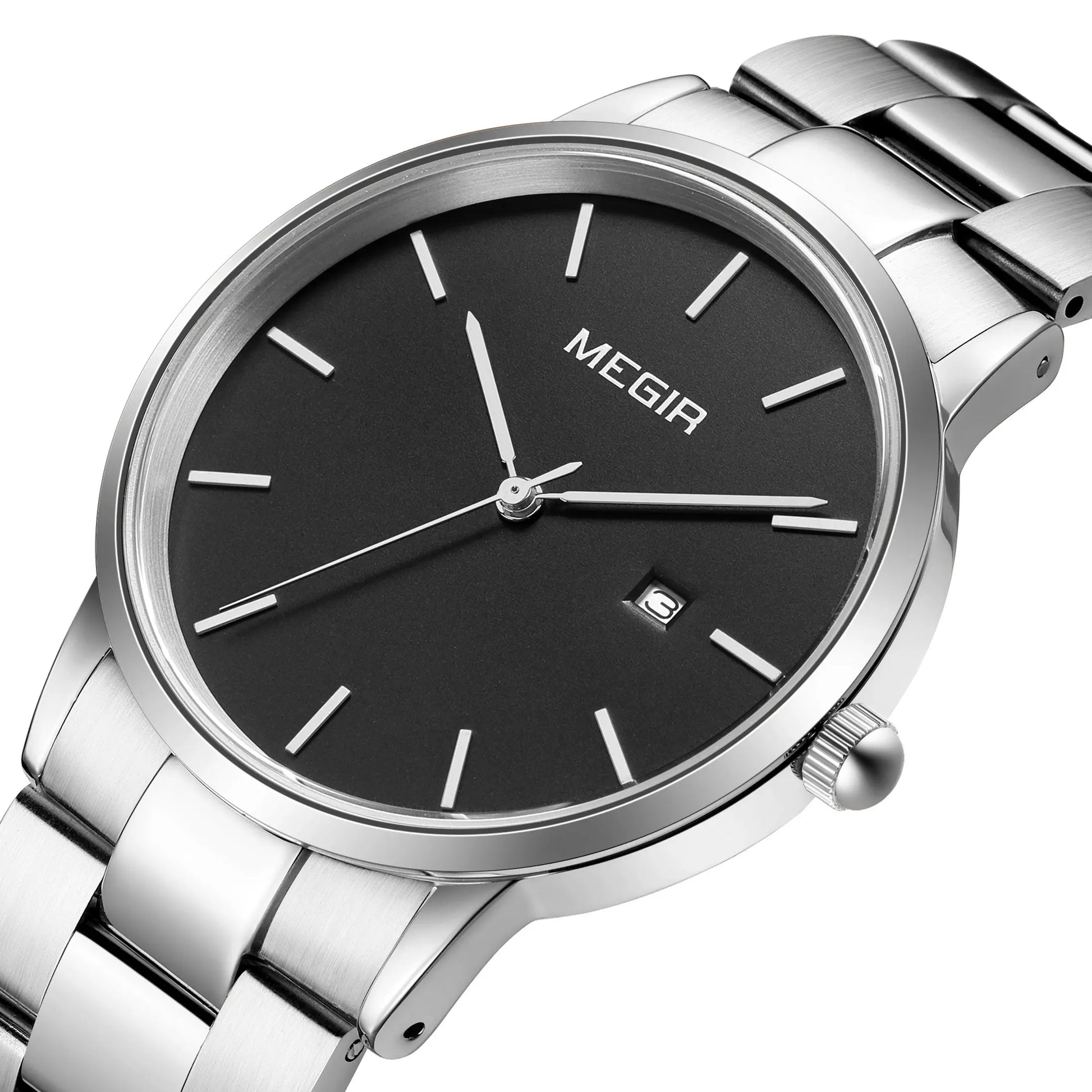 MEGIR Quartz Watch for Men Top Brand Luxury Steel Band Wristwatches Business Casual Date Clock Waterproof Relogio Masculino-5