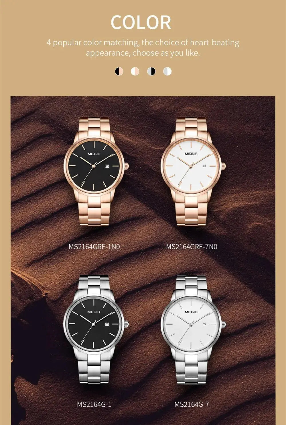 MEGIR Quartz Watch for Men Top Brand Luxury Steel Band Wristwatches Business Casual Date Clock Waterproof Relogio Masculino-8