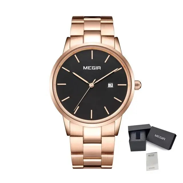 MEGIR Quartz Watch for Men Top Brand Luxury Steel Band Wristwatches Business Casual Date Clock Waterproof Relogio Masculino-11