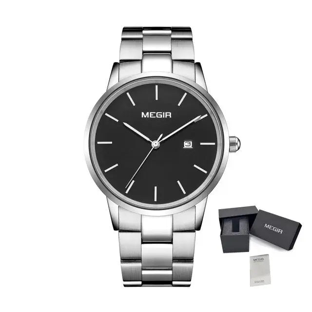 MEGIR Quartz Watch for Men Top Brand Luxury Steel Band Wristwatches Business Casual Date Clock Waterproof Relogio Masculino-14