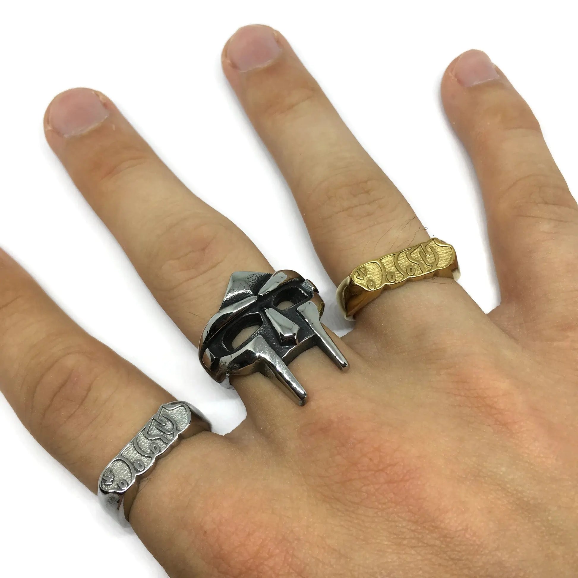 MF DOOM Steel Graffiti Ring-1