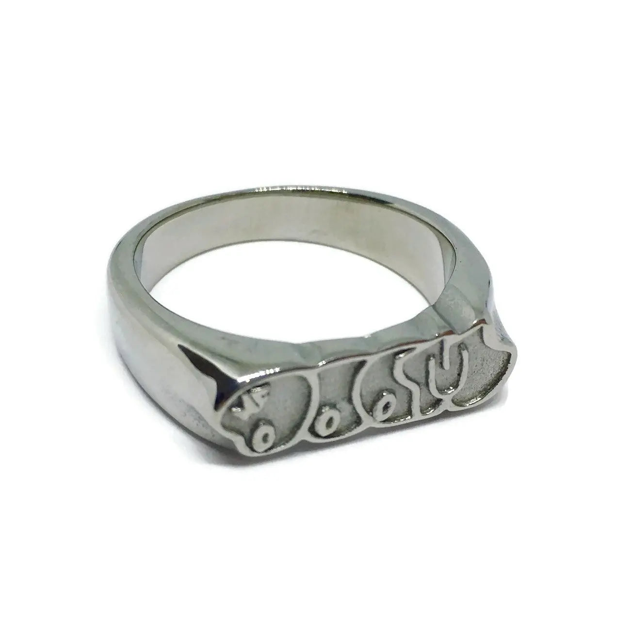 MF DOOM Steel Graffiti Ring-2