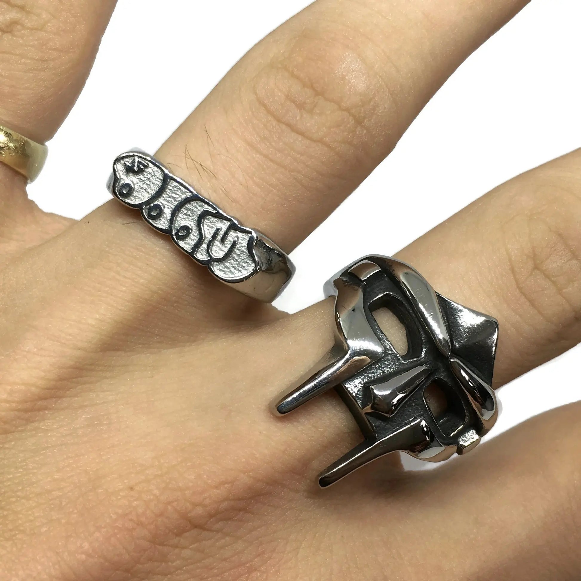 MF DOOM Steel Graffiti Ring-4